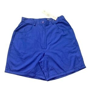 NWT vintage deadstock royal blue 100% cotton eyelet detail high rise shorts